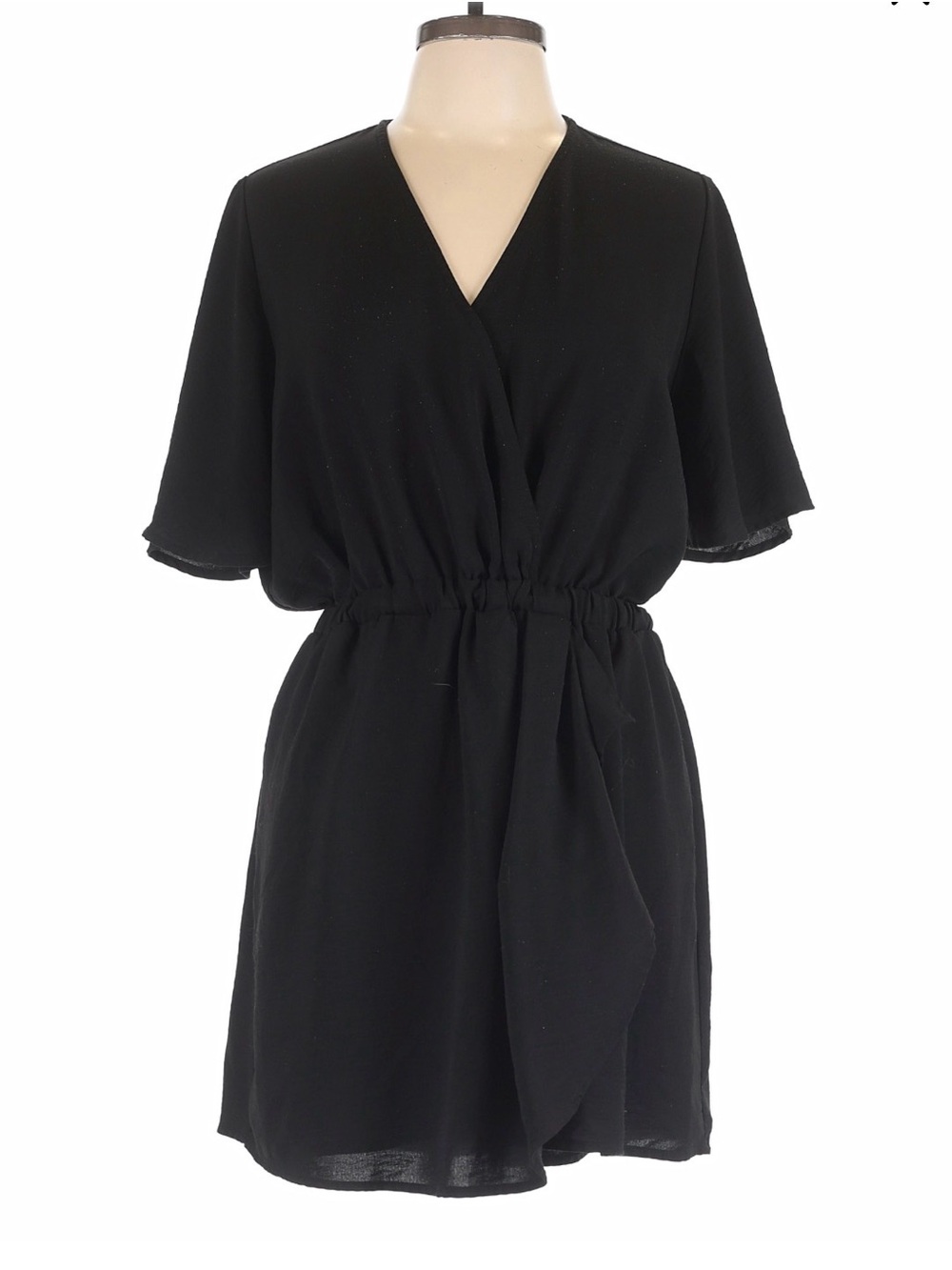 Emma & Michele Black Wrap-Front Short Jumpsuit